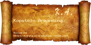 Kopstein Armandina névjegykártya